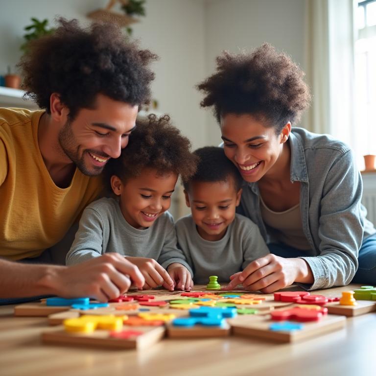 Kulay Puzzles Family Playing
